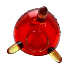 MCM Vintage L.E. Smith 3 Toed Swung Vase in Ruby Red Amberina Glass 15" tall