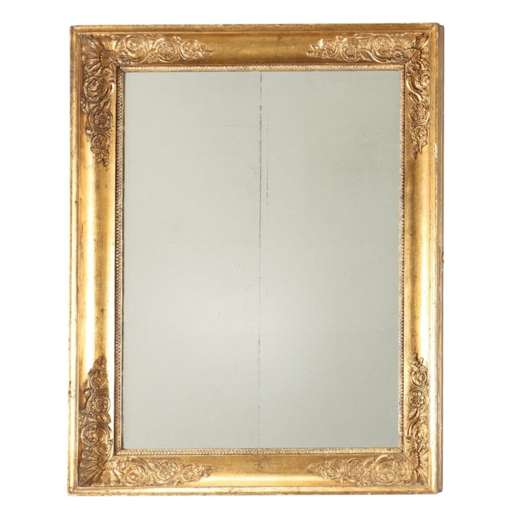Antique 19th Century French Gold Gilt Mirror 19Lx24H