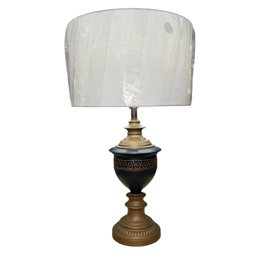 Fredrick Cooper Blue & Gold Metal Tabler Lamp w/ Shade 16Wx29H