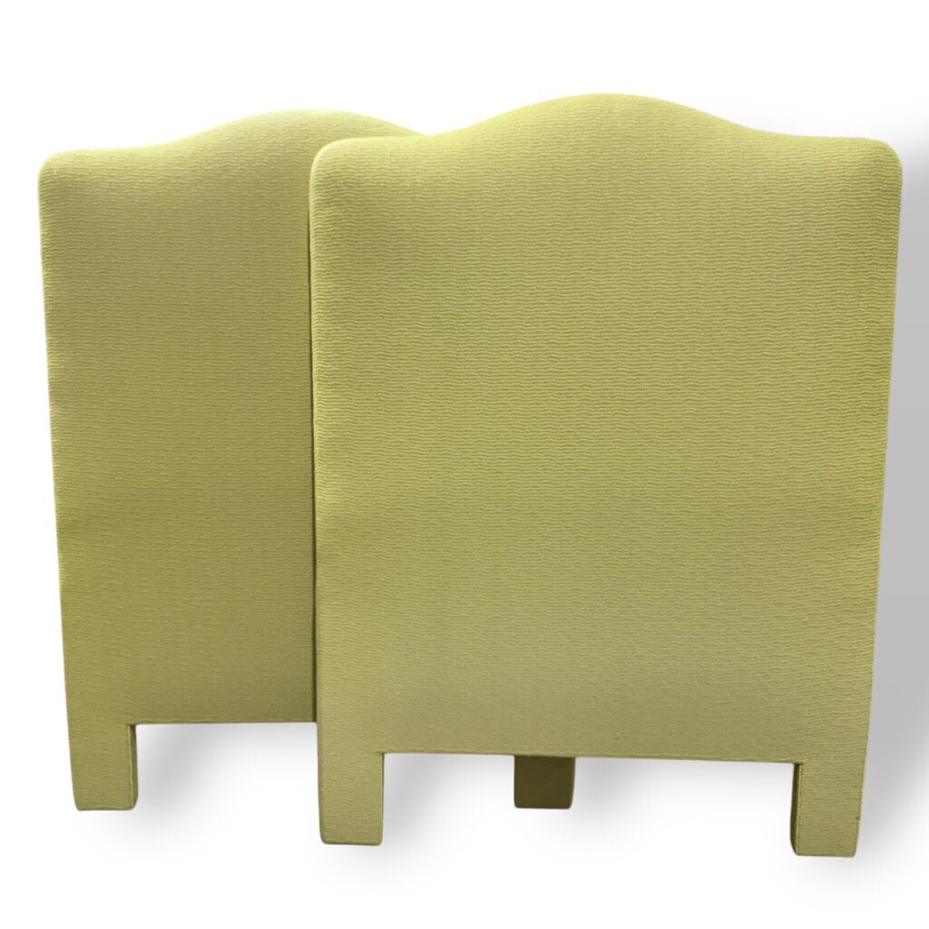 Pair of Green Upholstered Twin Headboards 39Lx53H