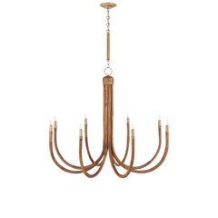 Currey & Company Samsara 8 Light Natural Bamboo Rattan Wrought Iron Chandelier 36"h x 42.5"dia.