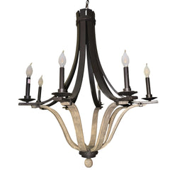 Lansing 8 Light Two Tone Satin Bronze Chandelier by: Kalco 32Lx43H
