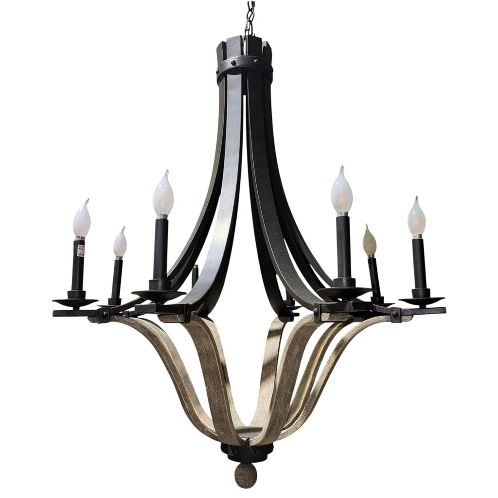 Lansing 8 Light Two Tone Satin Bronze Chandelier by: Kalco 32Lx43H