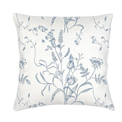 Blue English Garden Linen Cover w/ Down Pillow 20x20 PAIR