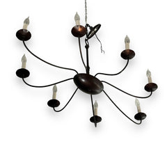 Oval 8 lIght Dark Bronze Chandelier 36Lx24Wx24H