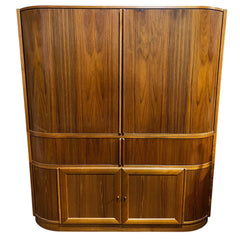 Large 3 Pc MCM Laurits M Larsen Danish Teak Tambour Media Cabinet