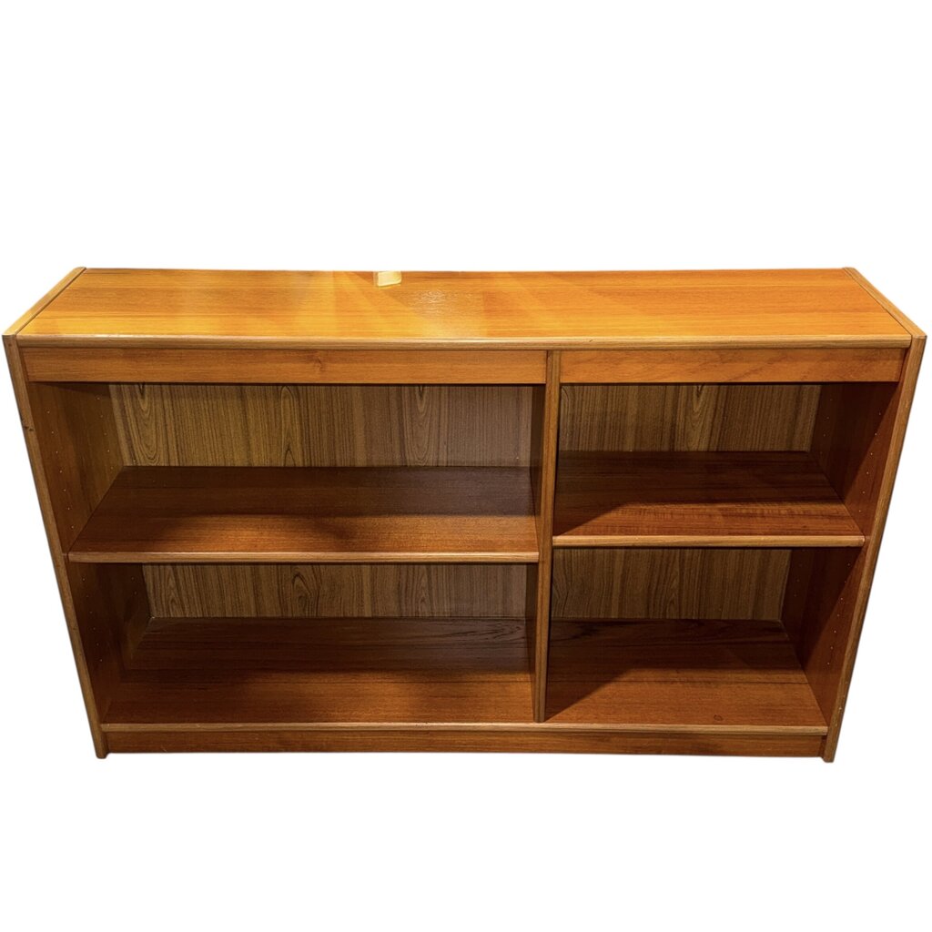 Danish Modern Teak Low Adjustable Bookcase 48Lx12Wx30H