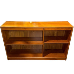 Danish Modern Teak Low Adjustable Bookcase 48Lx12Wx30H