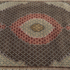 Extra Fine Geometric Tabriz Persian Hand-Knotted 8x12 Wool Silk Area Rug