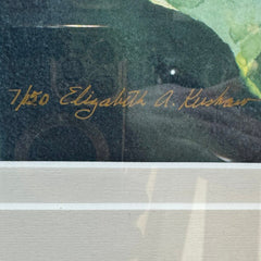 Large Signed Limited Edition Lithograph of Water Lillies and Swiming Faries #7/150 by: Elizabeth Kershaw