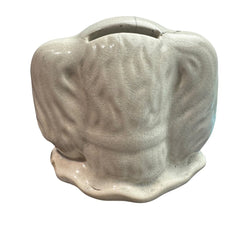 Antique Staffordshire Dog Coin Bank 4.5Lx3Wx3.5H