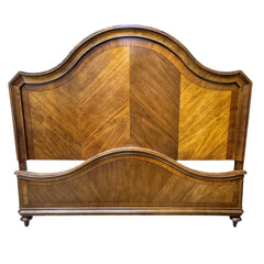 Dark Wood King Sized Headboard w/ Rails & Footboard 80Lx68H