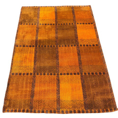 Mid Century Modern Otter Gyllen Flossa Orange MCM Rug Created in Sweden