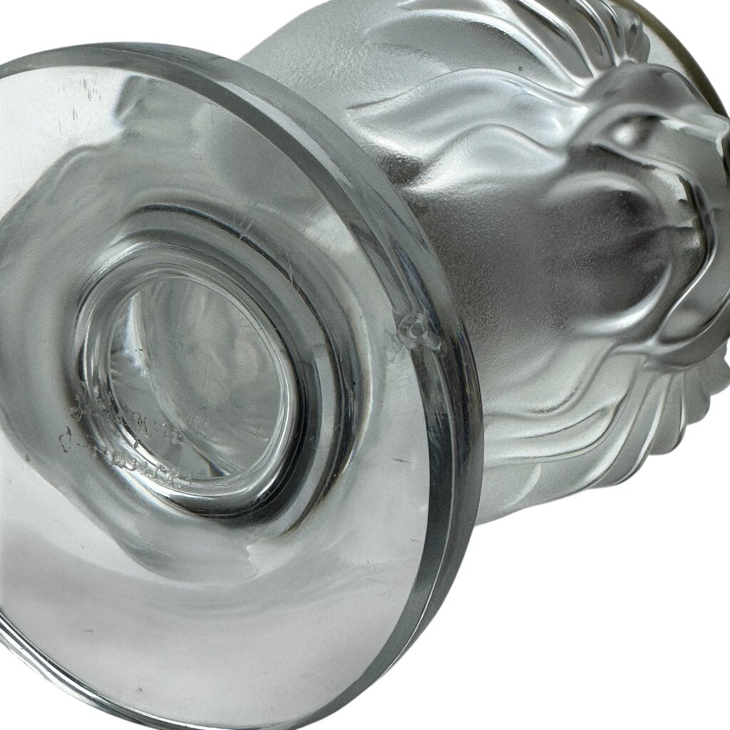 Lalique1970's Crystal Lions Smoker Set w/ Lighter and Cigarette Holder 5" tall