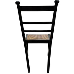 Black Regency Style Caned Mahogany Dining Chairs Set of 5 19Lx18Wx38H