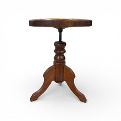 Antique Tonk Chicago New York Oak Adjustable Swivel Piano Stool Circa 1880's 14Wx20H