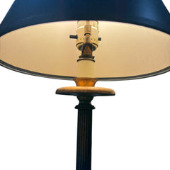 Pair of Hollywood Regency Dorothy Draper Tassel Lamp w/ Original Black Shades 35" tall