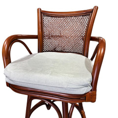 Alexander & Sheridan Singapore Rattan Height Swivel Barstools w/ Cushions (Set of 3)
