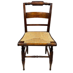 Antique Hitchcock Wooden Chair w/ Rush Seat 18Lx14Wx35H