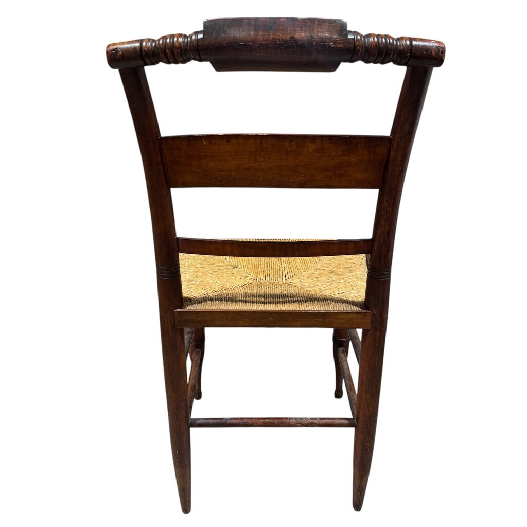 Antique Hitchcock Wooden Chair w/ Rush Seat 18Lx14Wx35H