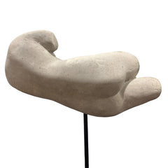 Modernist Concrete Female Torso Sculpture On Iron Stand 14Lx5Wx14H Museum Worthy Gallery Piece Rare