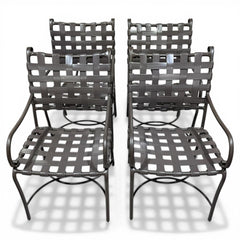 FrontGate Outdoor Patio Dining Strap Chairs (set of 4) (2 side tables available, not included)