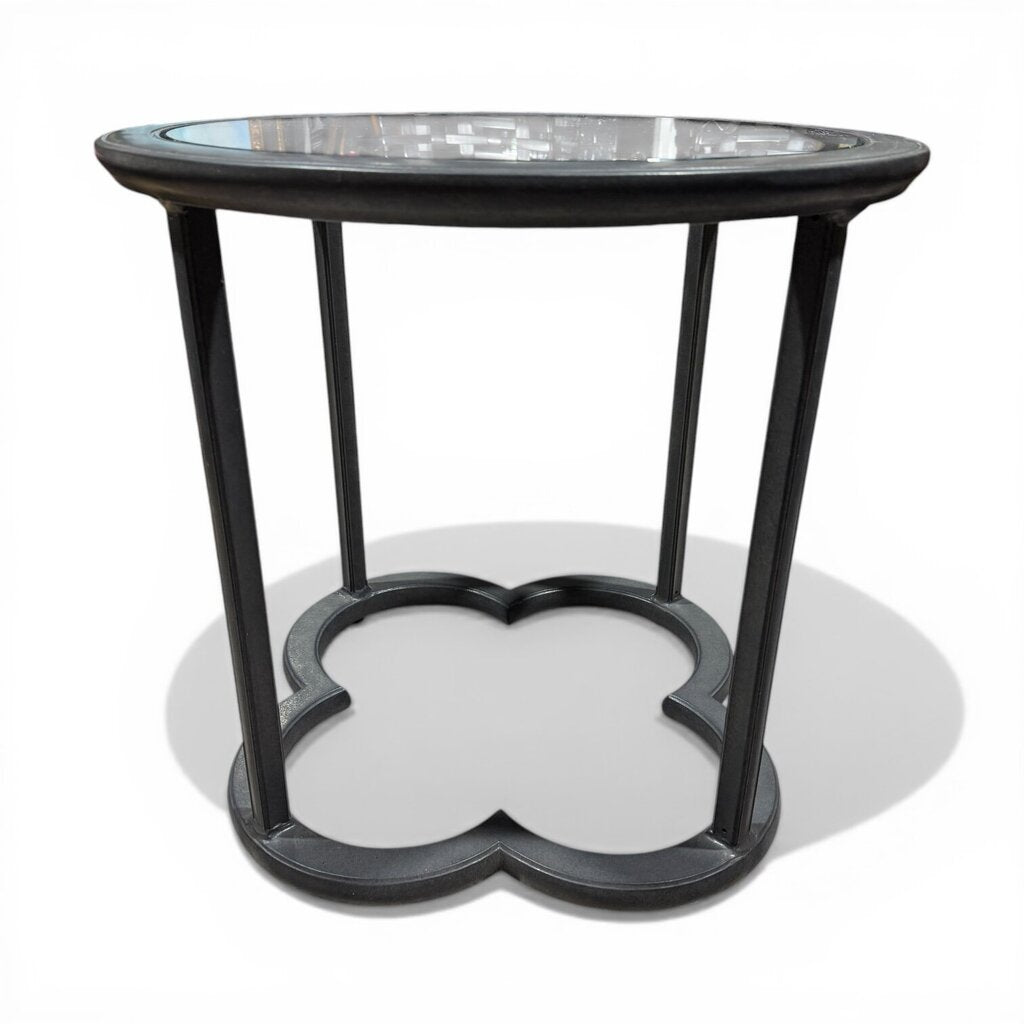 Pair of FrontGate Outdoor Glass Top Side Tables (sold as a set) (4 chairs also available)