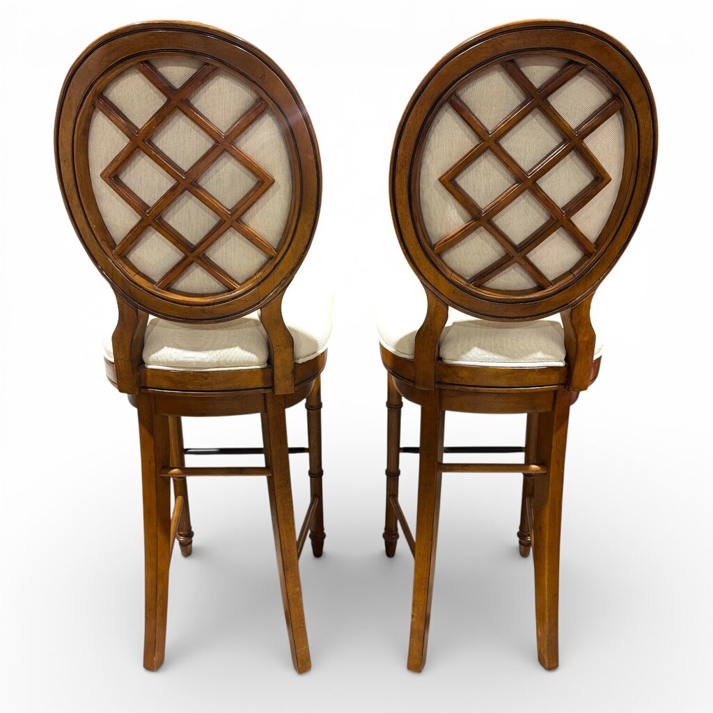 Broyhill Samana Cove Upholstered Swivel Bar Stools in Natural Amber (Set of 2)