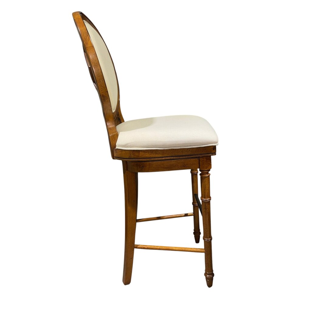 Broyhill Samana Cove Upholstered Swivel Bar Stools in Natural Amber (Set of 2)