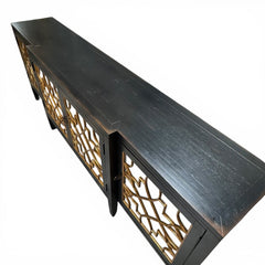 Hooker Furniture Sanctuary Four Door Mirrored Console in Ebony Finish 105Lx20Wx38H
