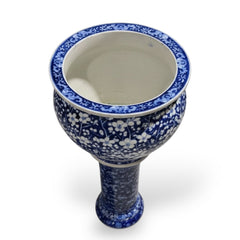 Blue & White Jardinier 12" Bowl / Pot on 32" Stand (note the hairline crack in the bowl)