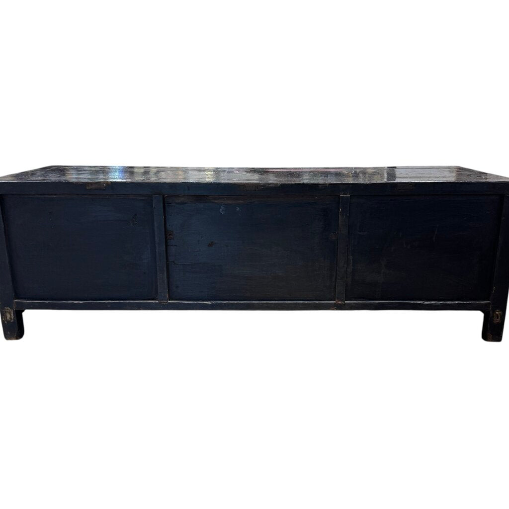 Early 19th Century Shanxi Province Chinese Black Lacquer Sideboard / Altar Cabinet 52.5Lx17.5Wx17H