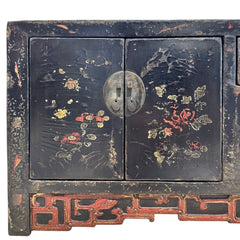 Early 19th Century Shanxi Province Chinese Black Lacquer Sideboard / Altar Cabinet 52.5Lx17.5Wx17H
