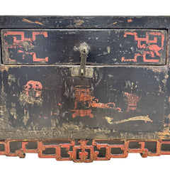 Early 19th Century Shanxi Province Chinese Black Lacquer Sideboard / Altar Cabinet 52.5Lx17.5Wx17H