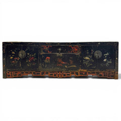 Early 19th Century Shanxi Province Chinese Black Lacquer Sideboard / Altar Cabinet 52.5Lx17.5Wx17H