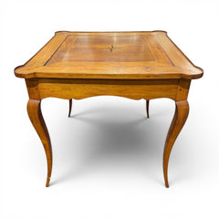 Antique French Provincial Game Table w/ Rotating Reversible Leather Top 29Lx29Wx29H