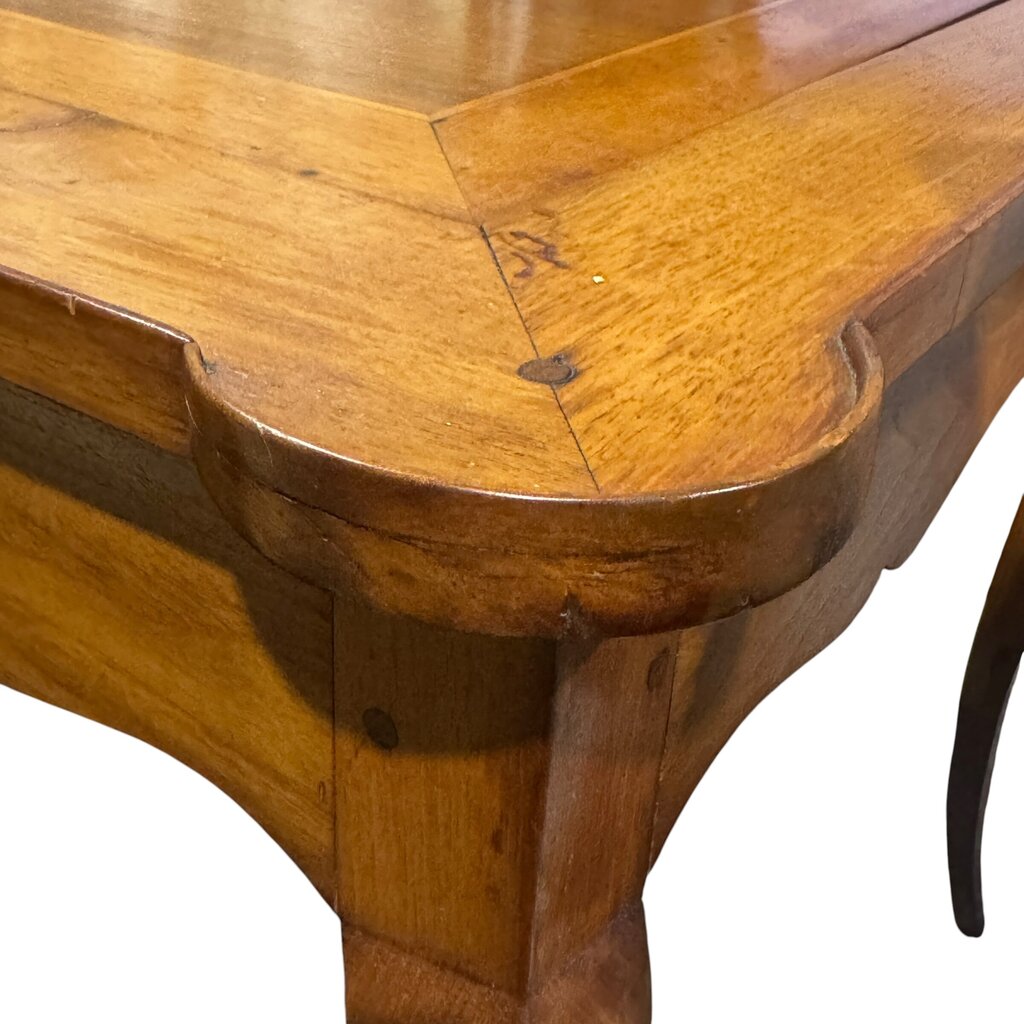 Antique French Provincial Game Table w/ Rotating Reversible Leather Top 29Lx29Wx29H