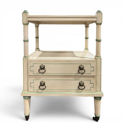Julia Gray Ltd. Faux Bamboo Two Drawer Side Table / Étagère 19Lx14.5Wx30H