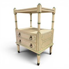 Julia Gray Ltd. Faux Bamboo Two Drawer Side Table / Étagère 19Lx14.5Wx30H