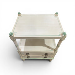 Julia Gray Ltd. Faux Bamboo Two Drawer Side Table / Étagère 19Lx14.5Wx30H