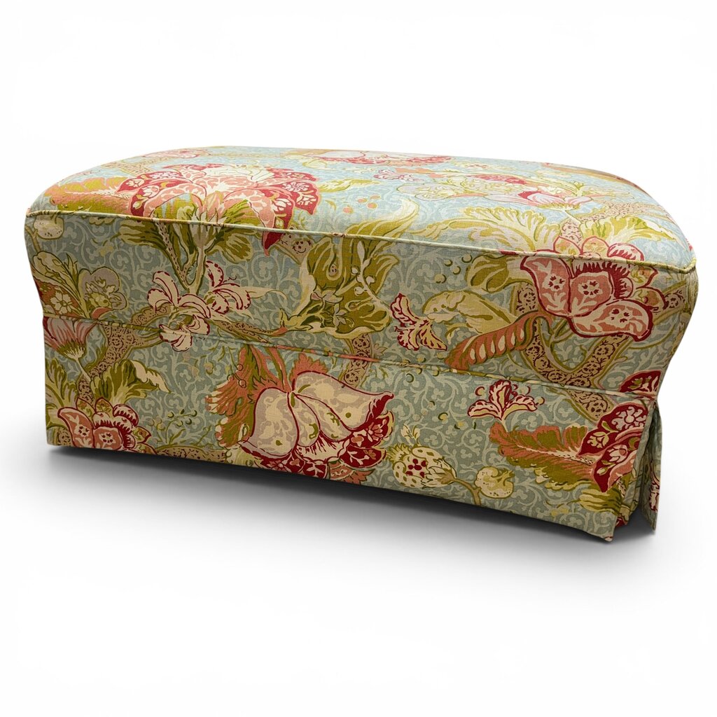 Floral Upholstered Storage Ottoman / Cocktail Ottoman 40Lx36Wx18H