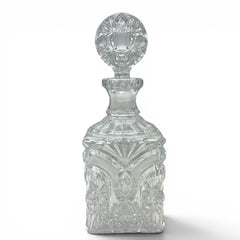 Crystal Square Decanter w/ Faceted Stopper