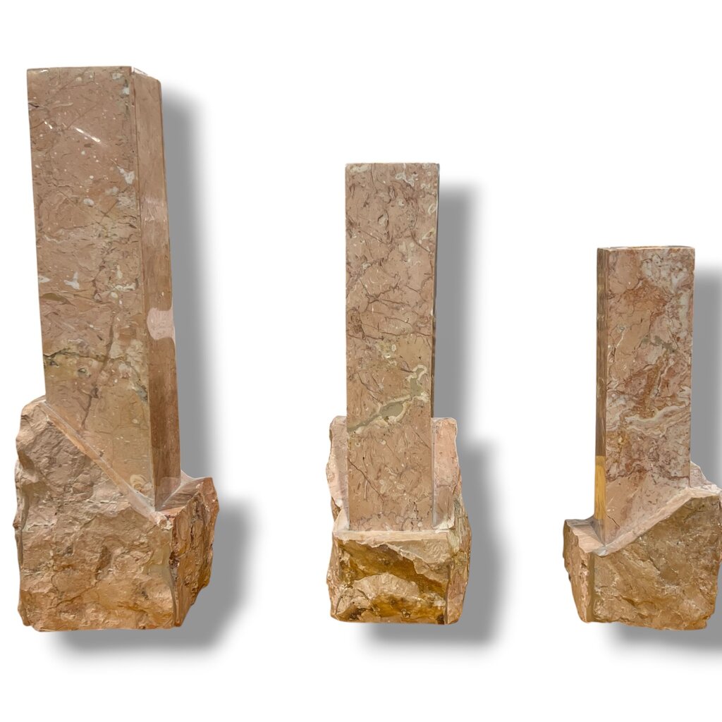 Maitland-Smith Marble Candlestick Set of 3 11Lx4Wx4H