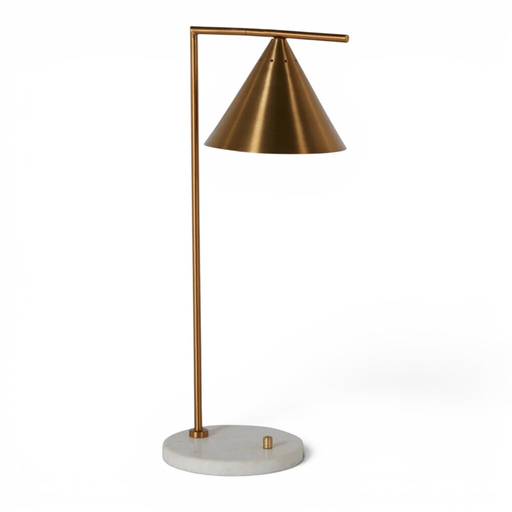 Milford Table Lamp Brass w/ Marble Base 13Lx9Wx26H