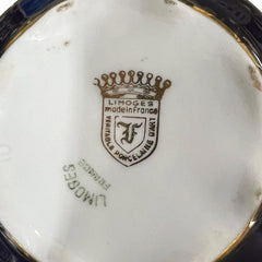 Cobalt Blue Limoges Porcelain Trinket Dish 3Lx3Wx1H