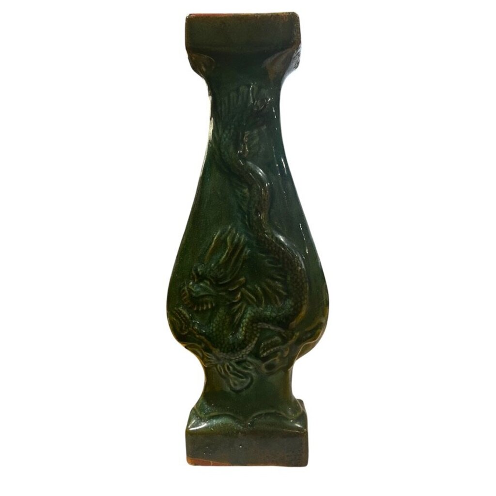 Green Dragon Ceramic Display Piece 7Lx3Wx16H