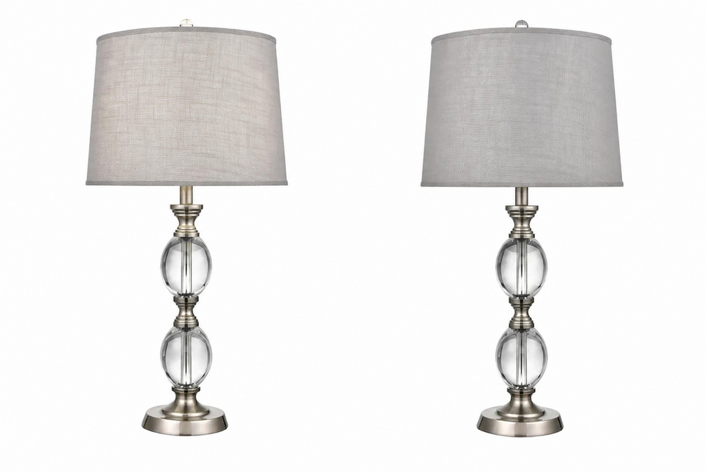 Dashwood Pair of Oval Crystal Table Lamps 15Lx15Wx29H
