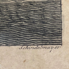 Franz Joseph Schindelmayer Engraving of Copenhagen 12.5Lx11.5Wx.5H