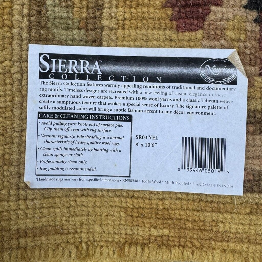 Nourison Sierra Collection Handwoven Wool Rug 8Lx10.5W