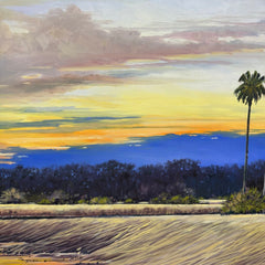 Joe Suroviec Florida Marsh Landscape Original Oil on Canvas, Framed, 43Lx31H